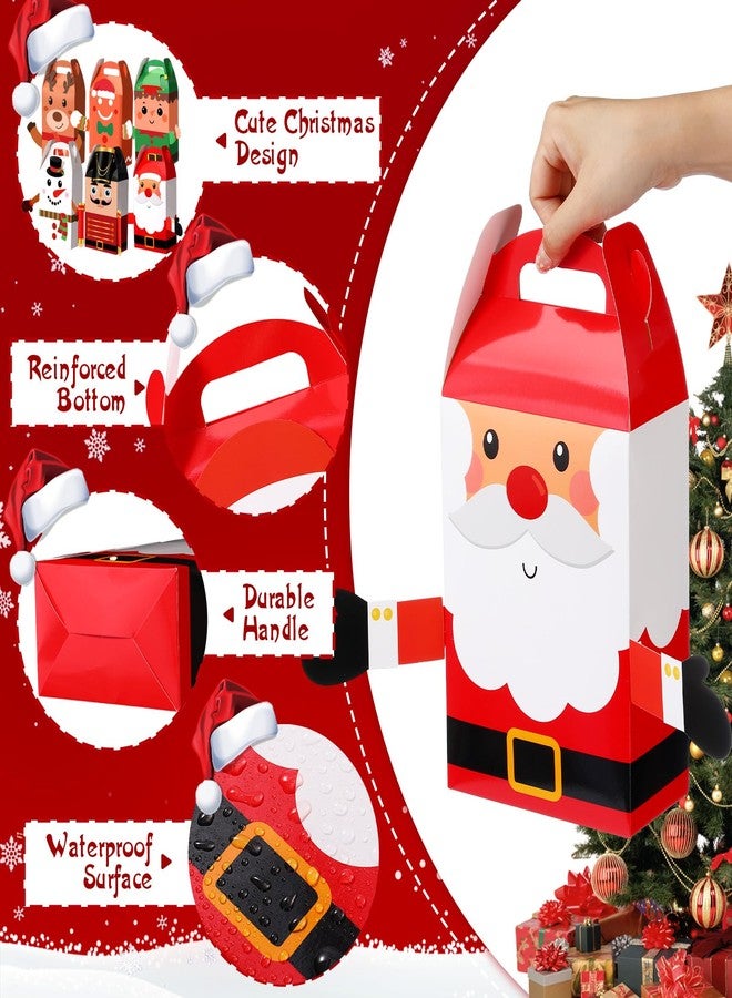 Harloon 24 Pcs Christmas Gift Boxes Kid Bulk Xmas Nutcracker Santa Snowman Reindeer Elf 3D Cardboard with Handle Party Presents Cute Empty Packaging Supplies,12 x 6 x 3.1 Inch - Image 4